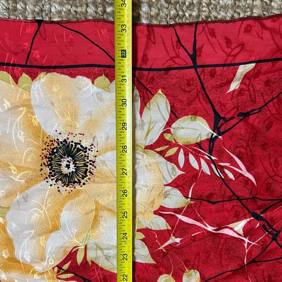 100% Silk Hand Rolled Scarf, Large 33x33 Square - Picture 5 of 5